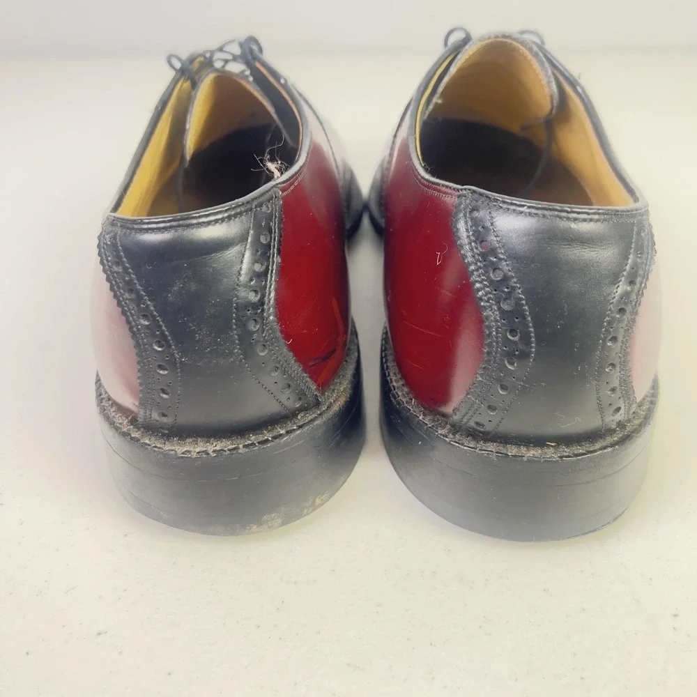 Johnston & Murphy Aristocraft Shoes Mens 10.5 Burgundy Leather Wingtip Oxford